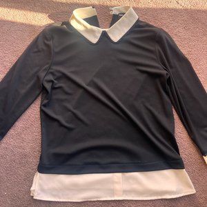 Cute black blouse with white blouse effect by Karl Lagerfeld